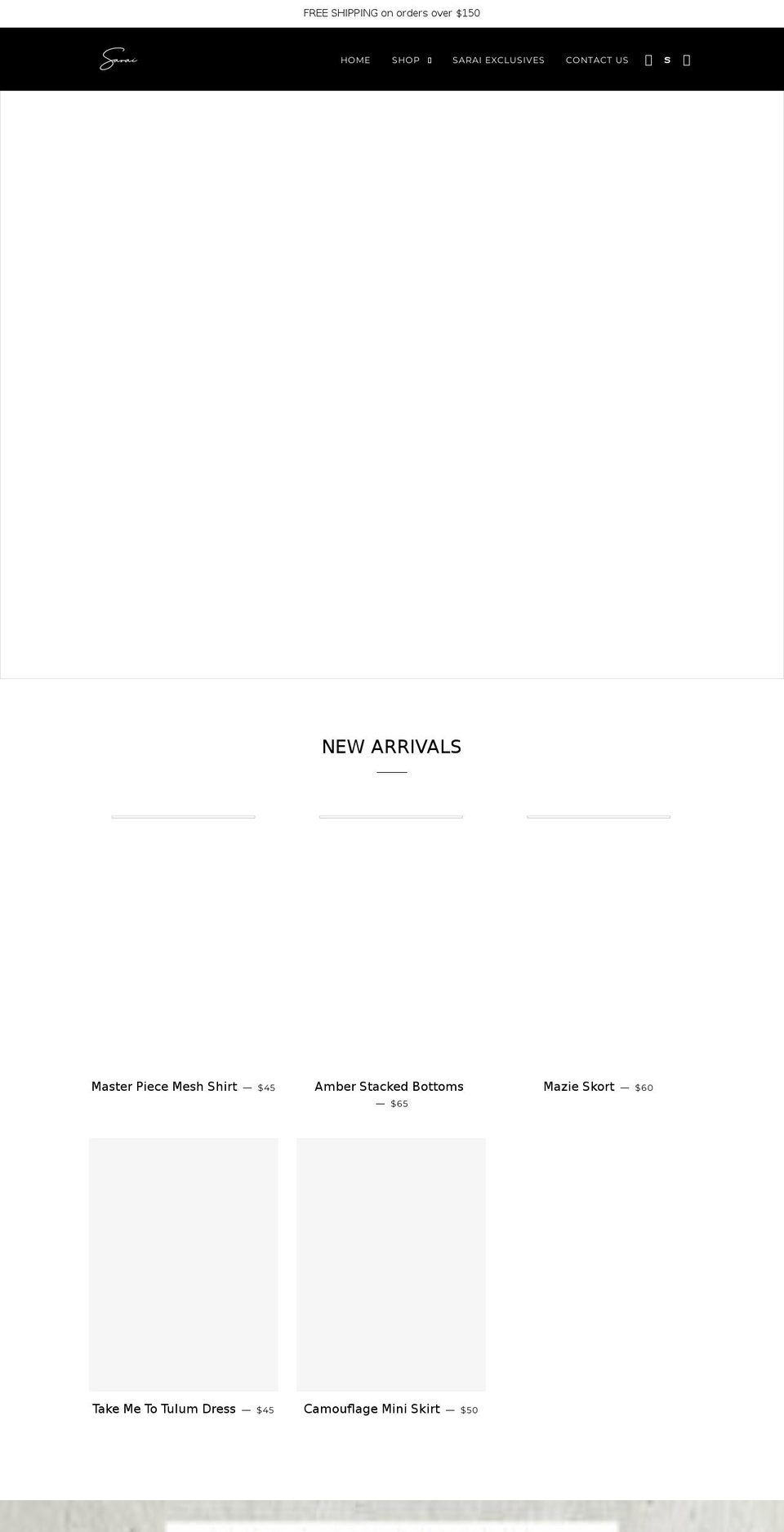 shopsarai.com shopify website screenshot