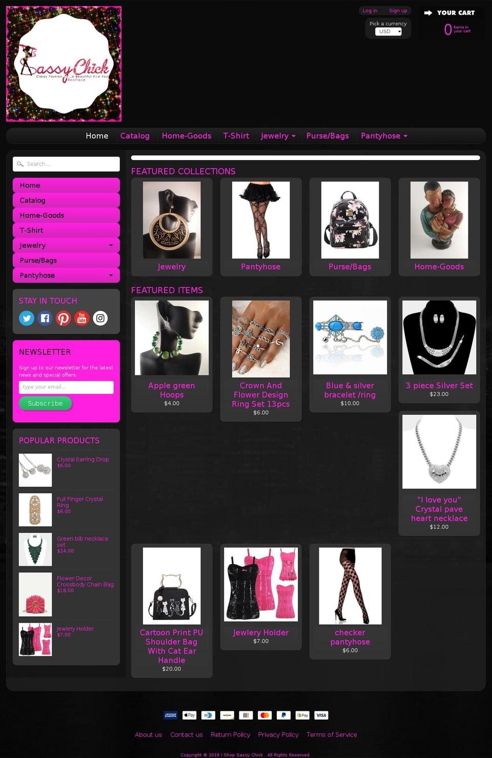 shopsassychick.com shopify website screenshot