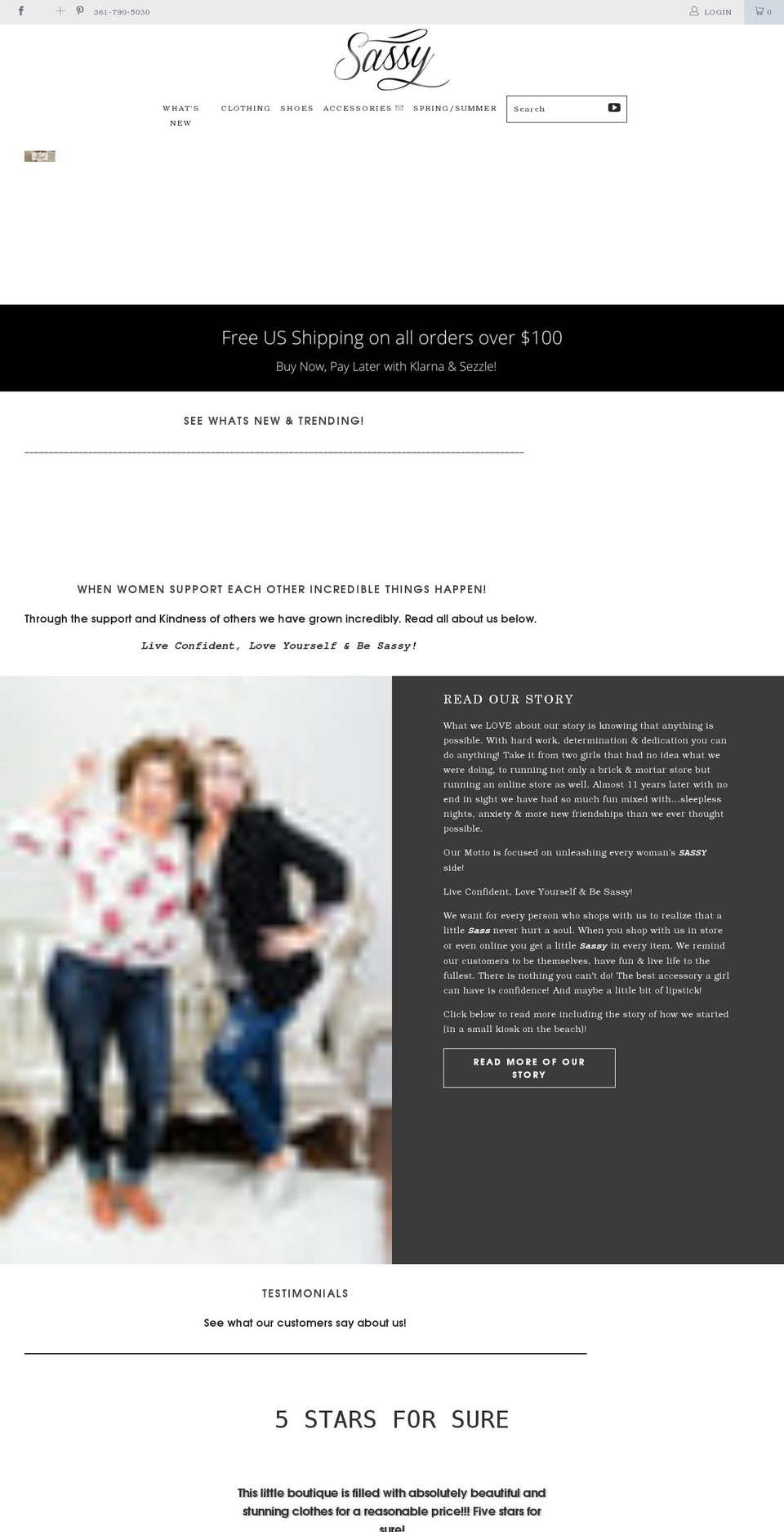 shopsassywholesale.com — Shopify storefront screenshot