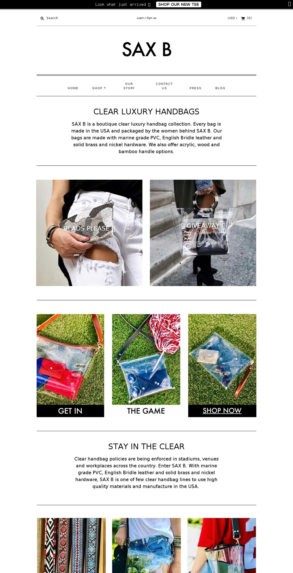 shopsaxb.com shopify website screenshot