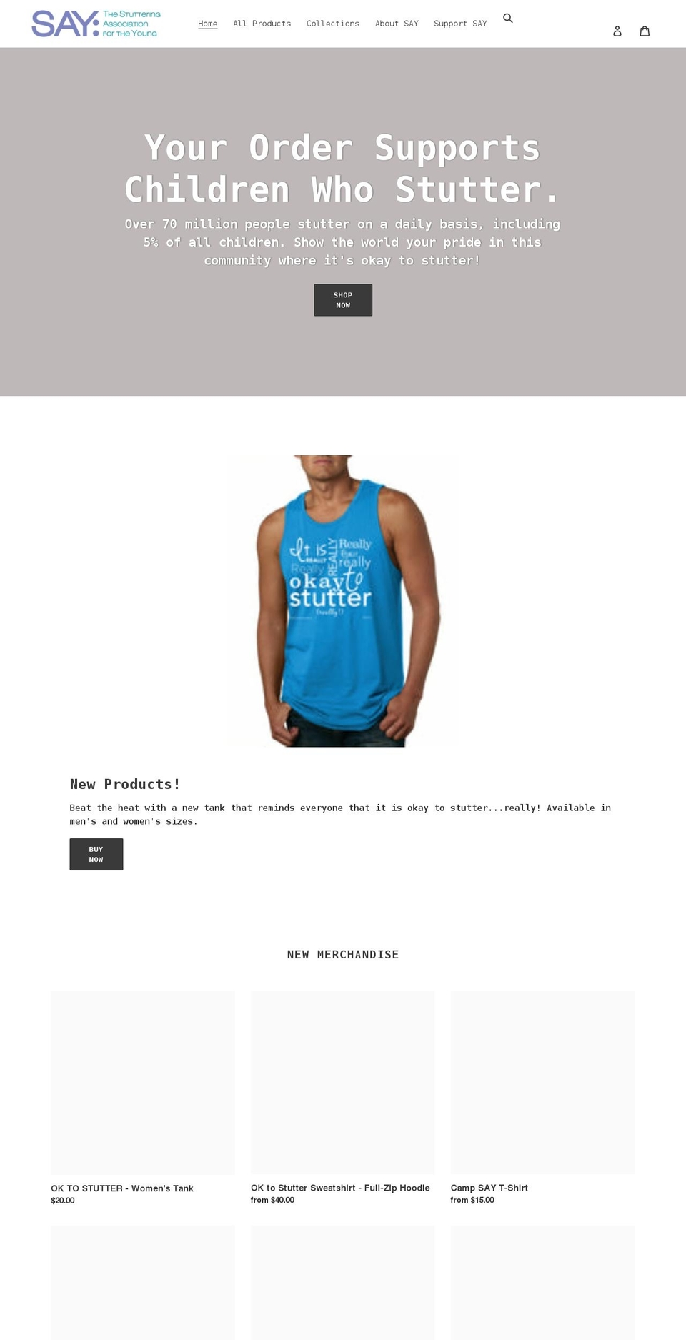 shopsay.org shopify website screenshot