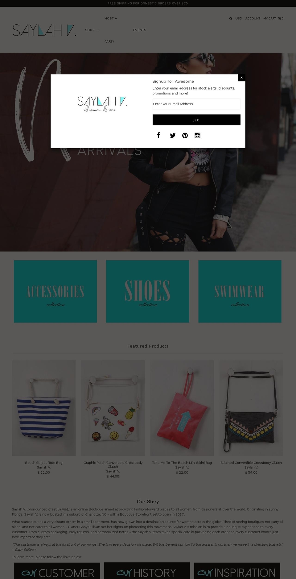 shopsaylahv.com shopify website screenshot