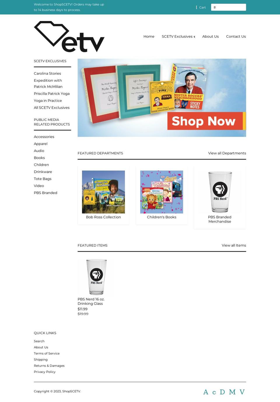 shopscetv.org shopify website screenshot