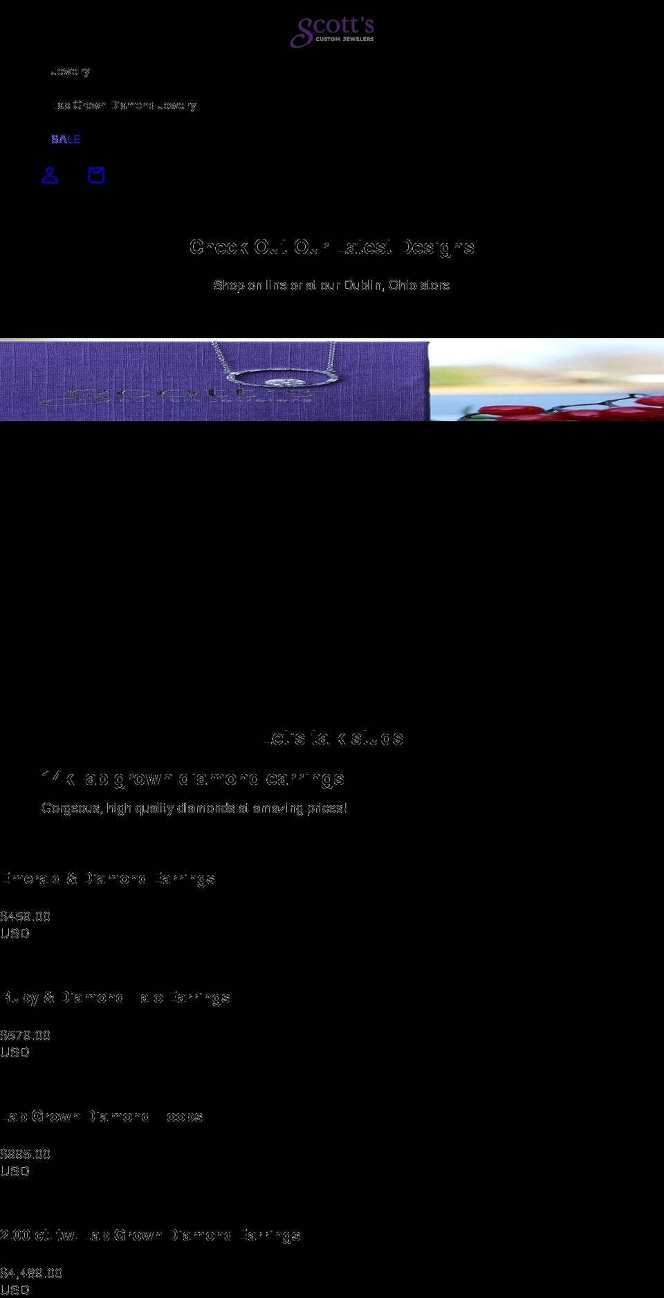 shopscottscustomjewelers.com shopify website screenshot