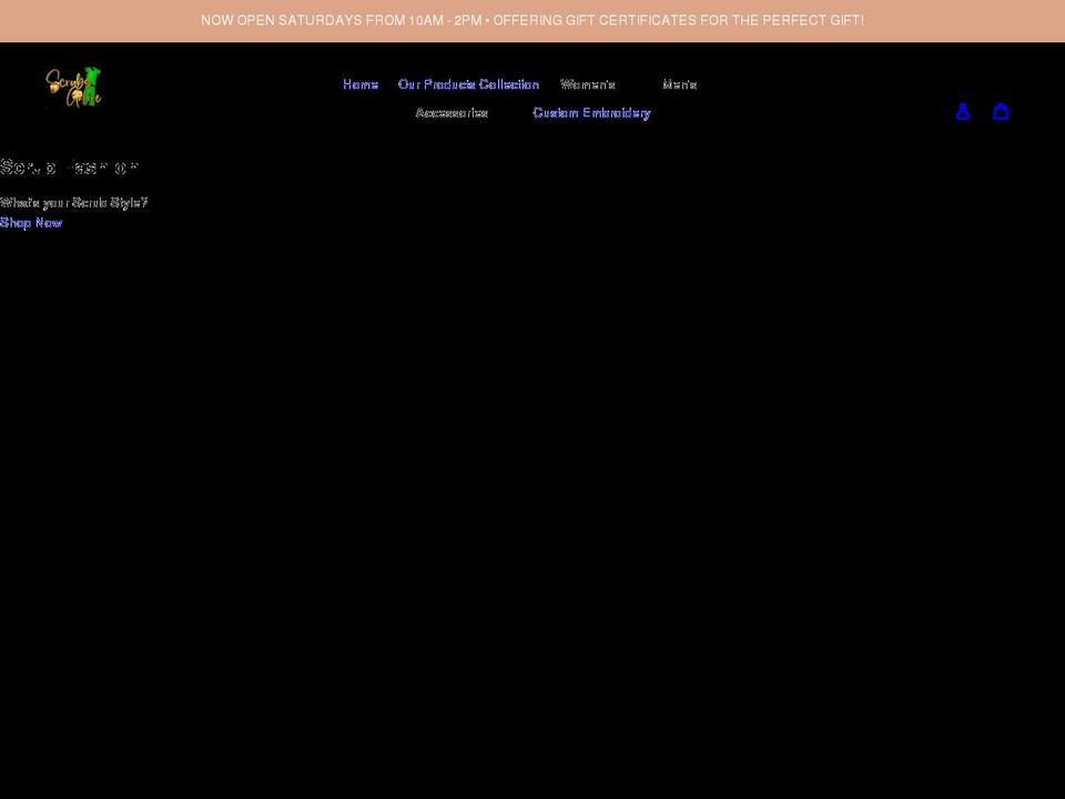 shopscrubsgalore.com shopify website screenshot