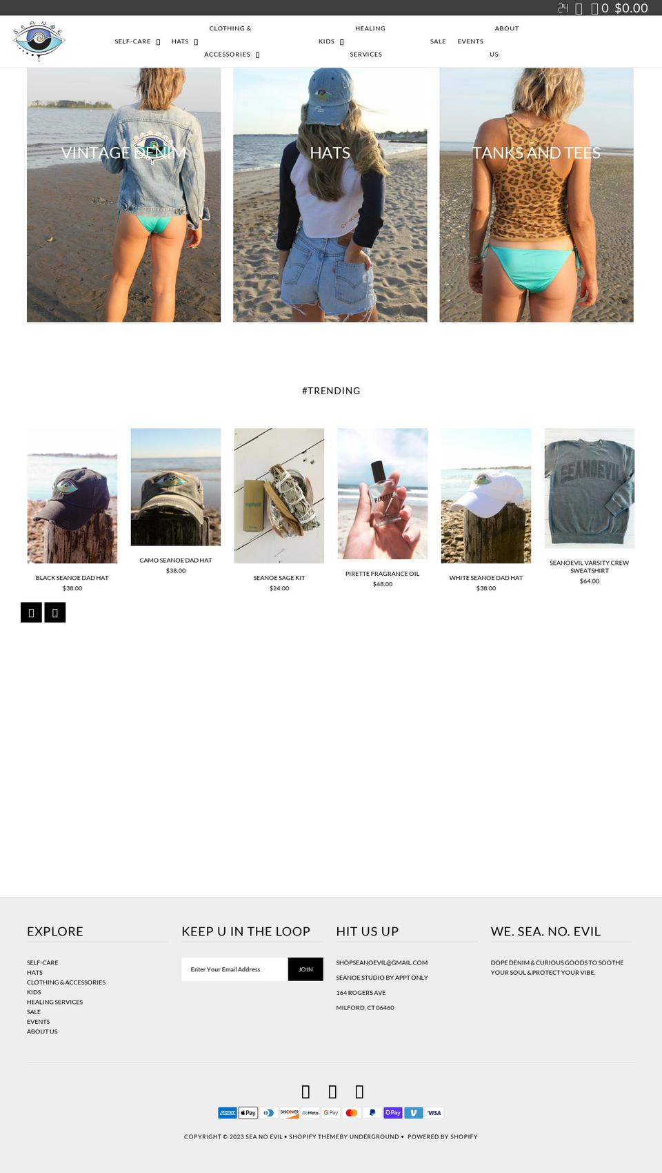 shopseanoevil.com — Shopify storefront screenshot
