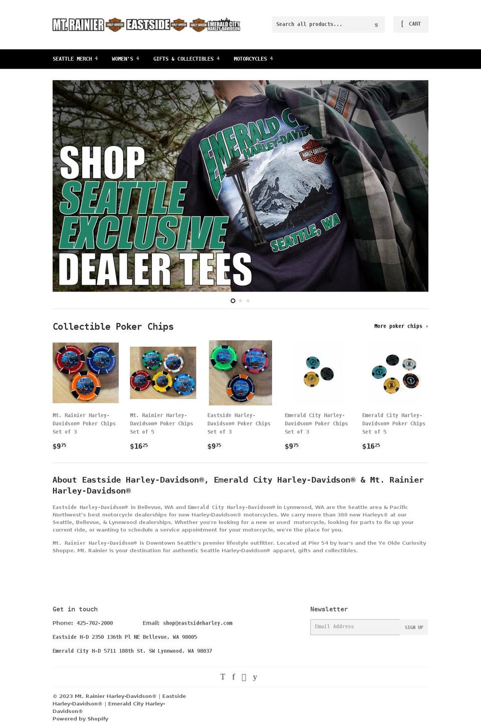 shopseattleharley.com shopify website screenshot
