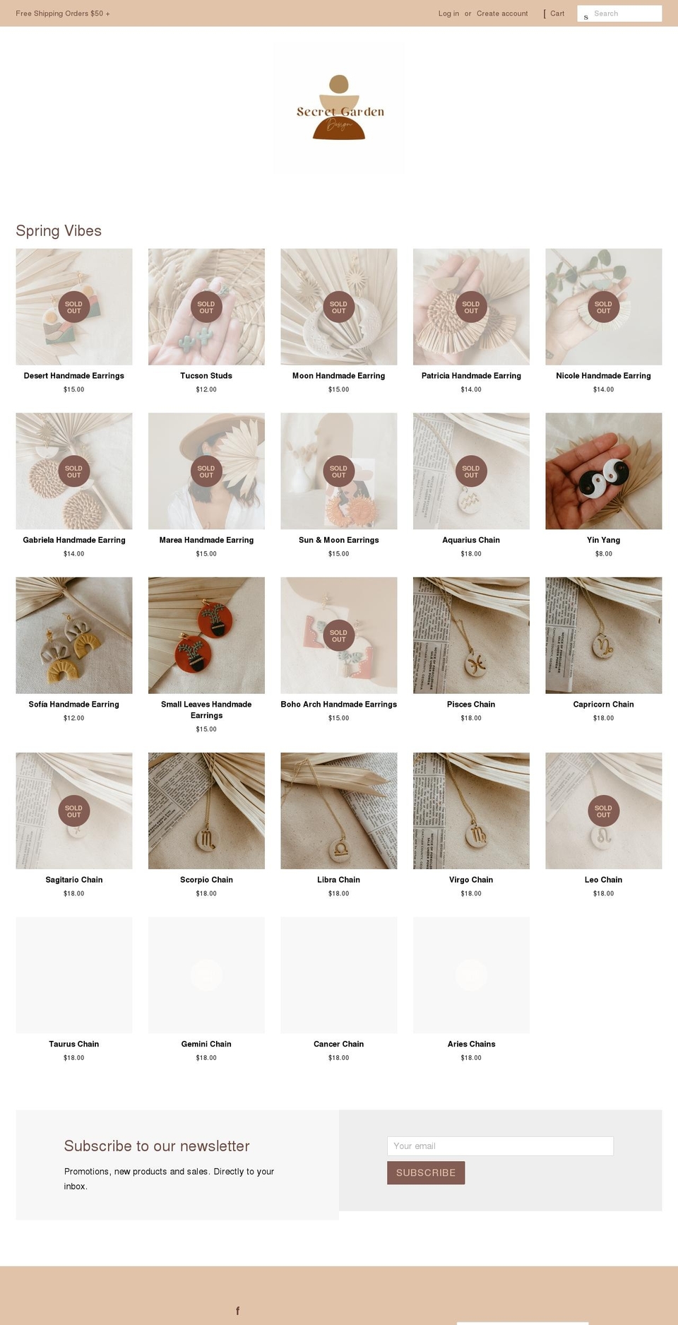 shopsecretgardendesign.com shopify website screenshot