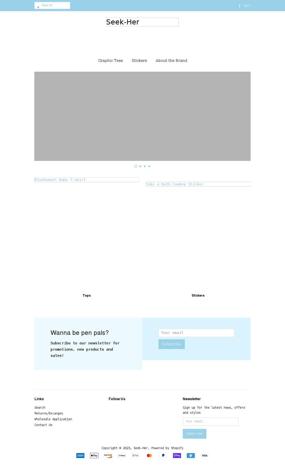 shopseekher.com shopify website screenshot