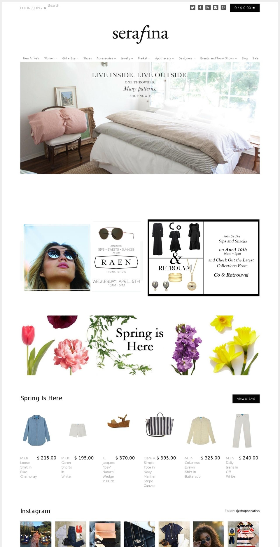 shopserafina.com shopify website screenshot