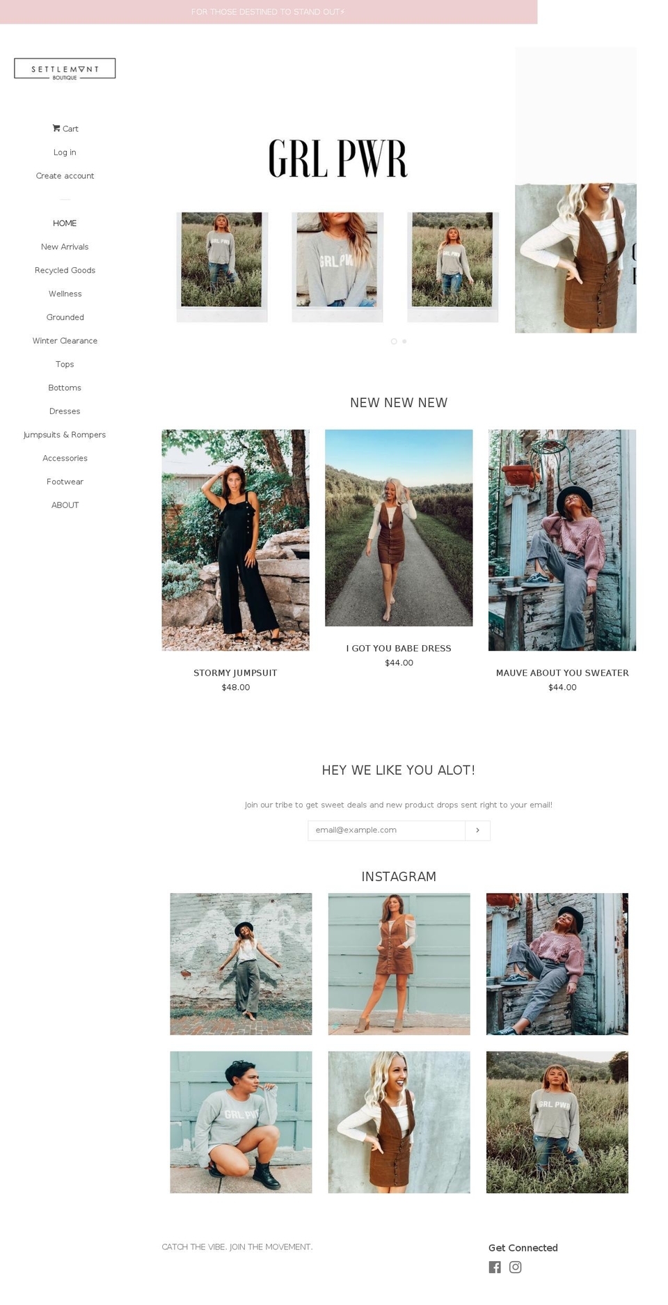 shopsettlement.com shopify website screenshot