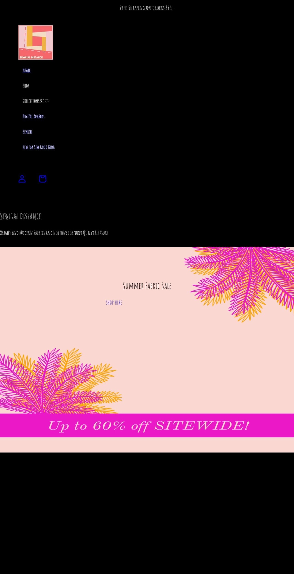 shopsewcialdistance.com shopify website screenshot