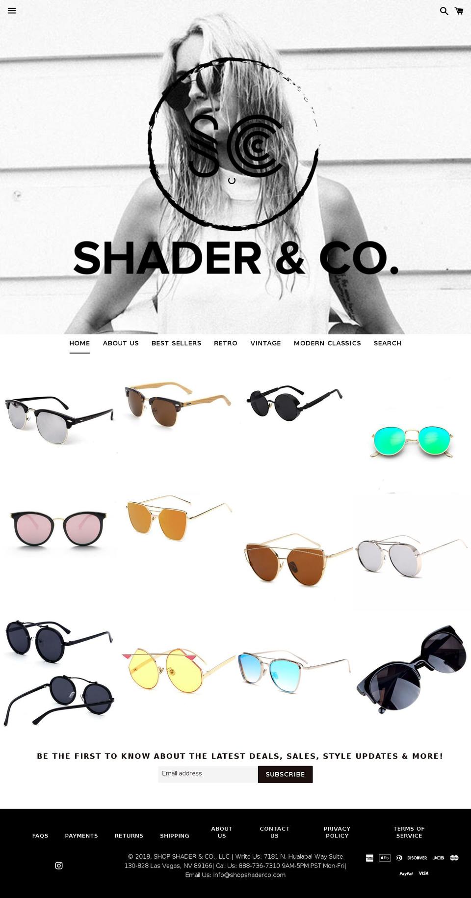 shopshaderco.com — Shopify storefront screenshot
