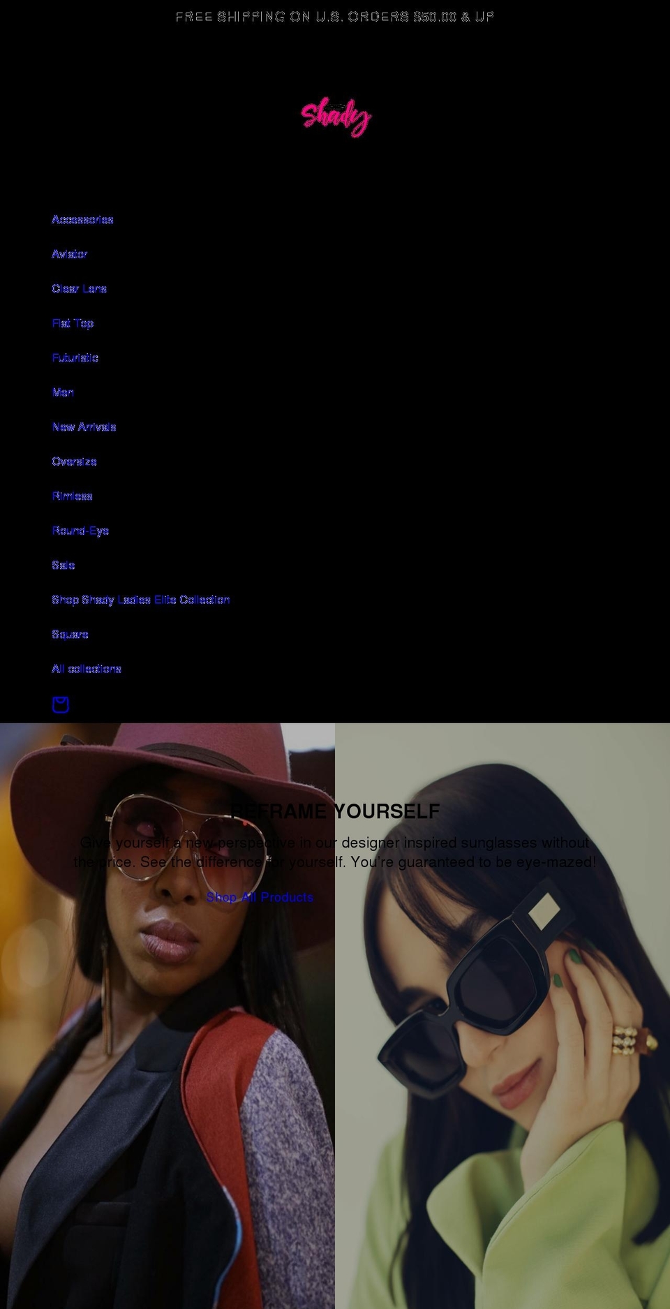 shopshadyladies.com shopify website screenshot