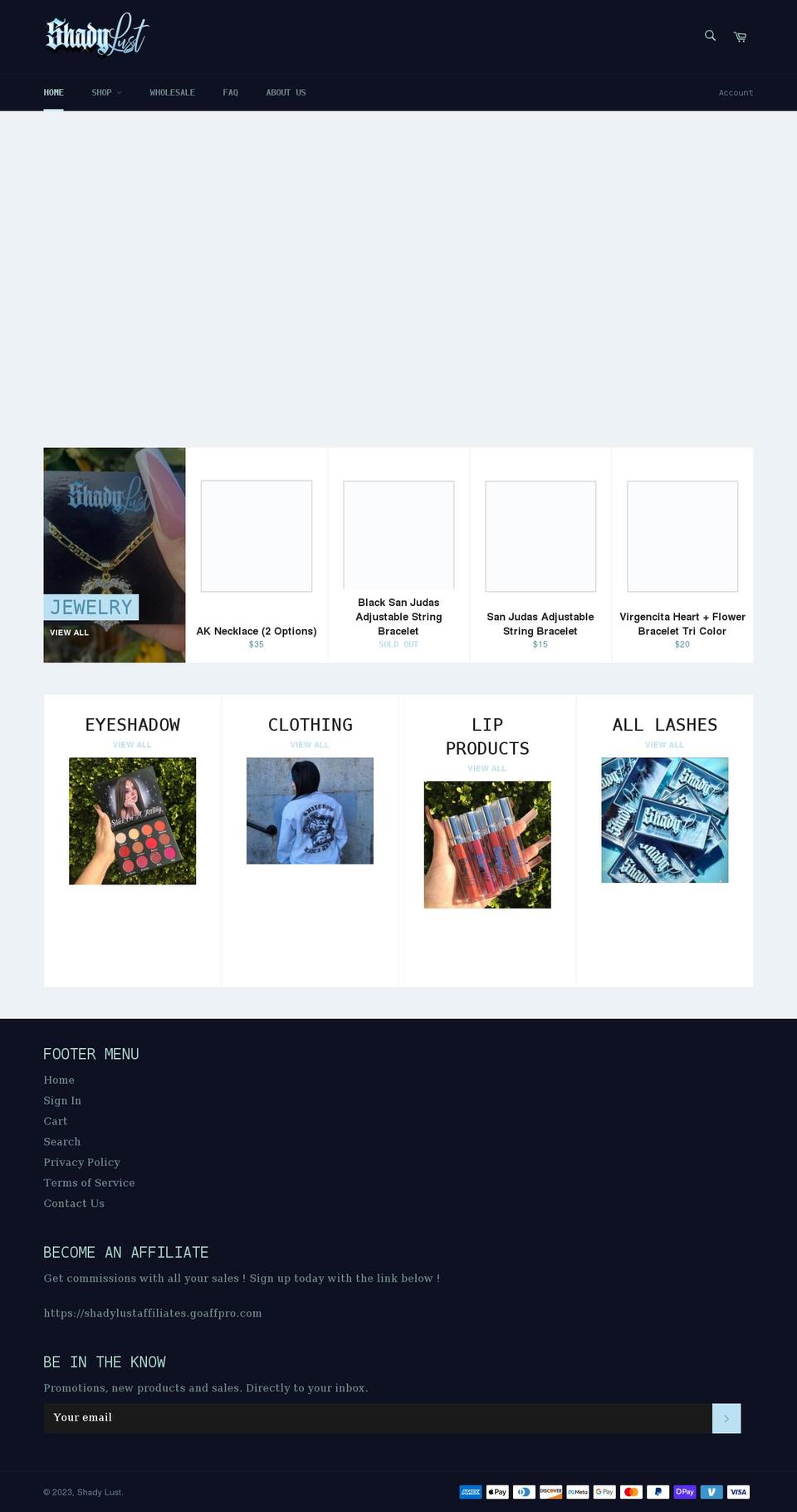 shopshadylust.com shopify website screenshot