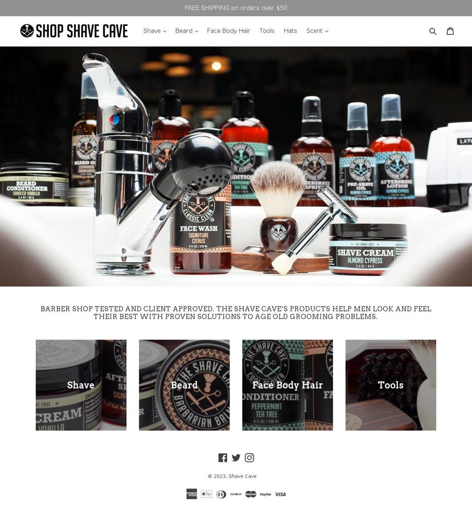 shopshavecave.com shopify website screenshot