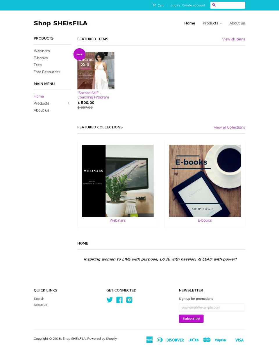 shopsheisfila.com shopify website screenshot