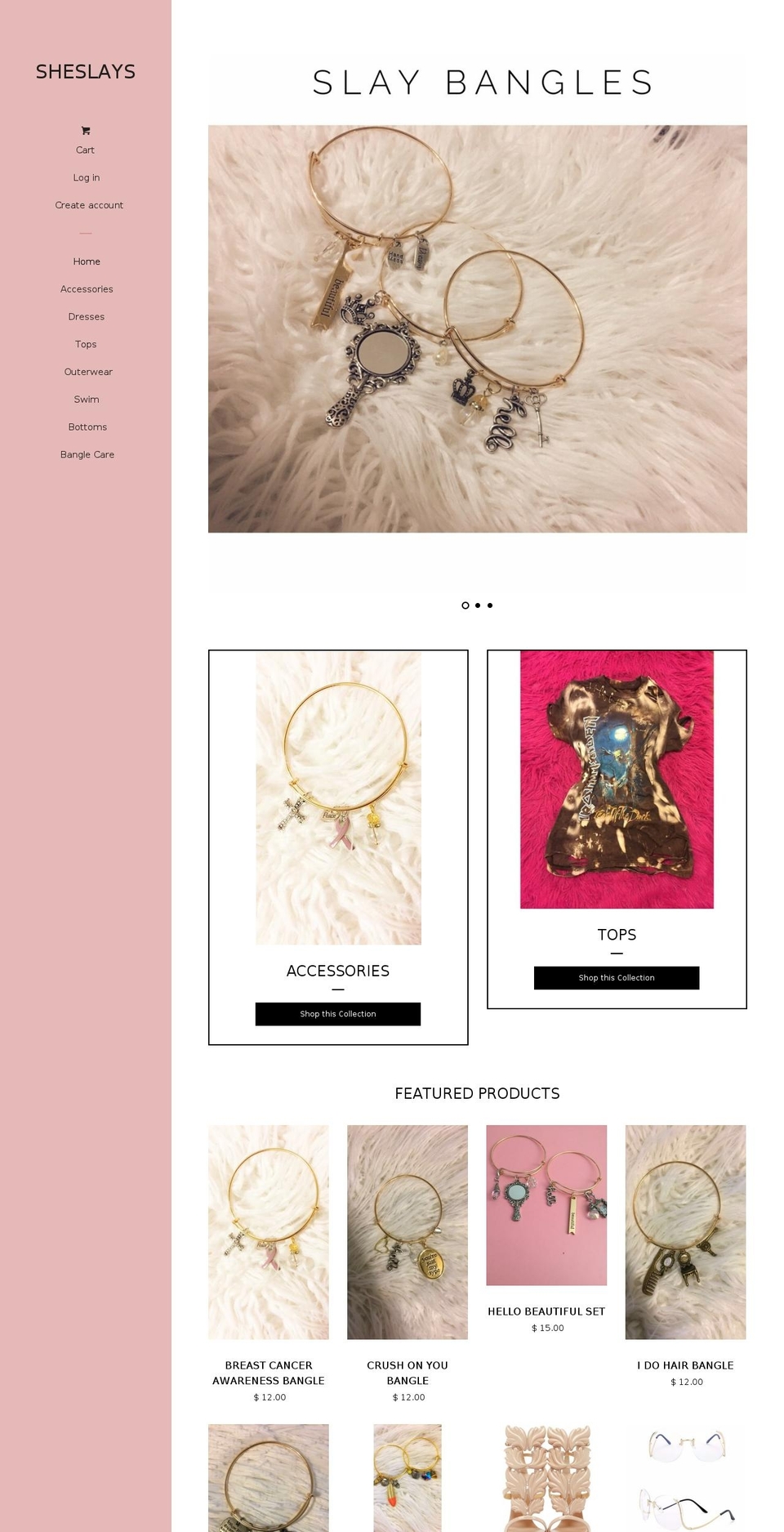shopsheslays.com shopify website screenshot
