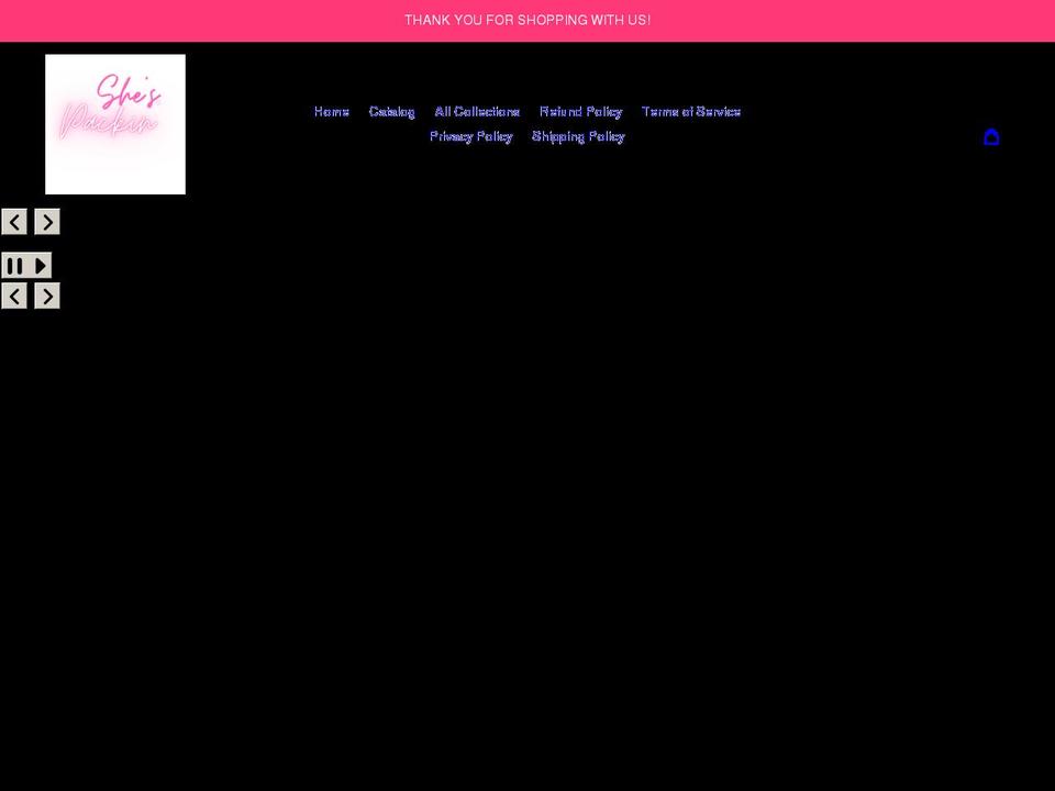 shopshespackin.com shopify website screenshot
