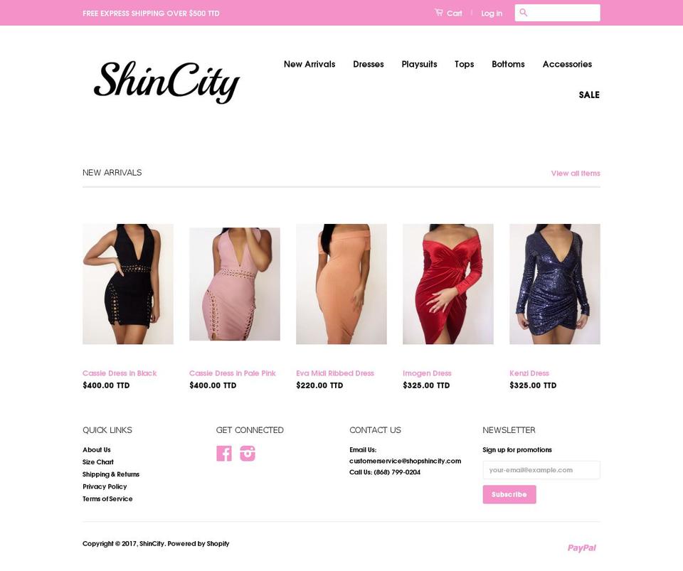 shopshincity.com shopify website screenshot