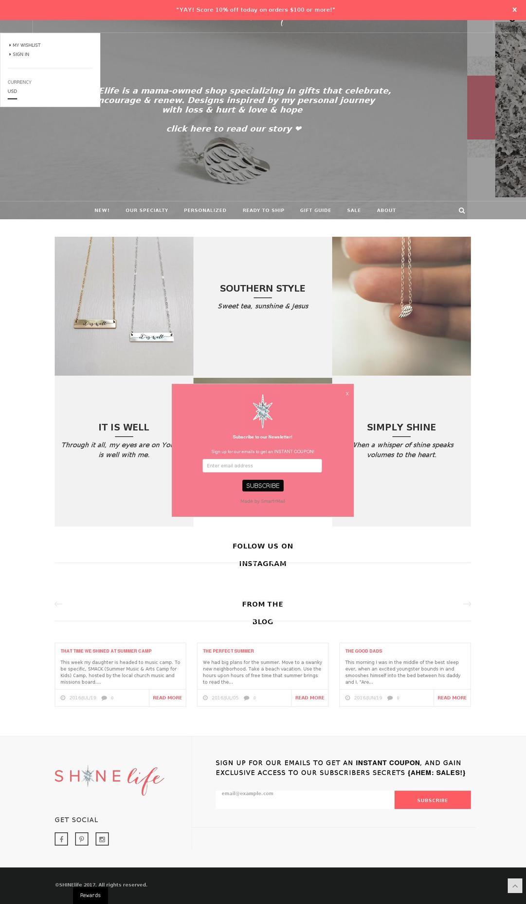 shopshinelife.com shopify website screenshot