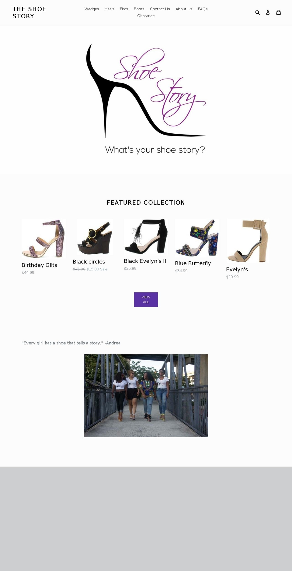 shopshoestory.com — Shopify storefront screenshot
