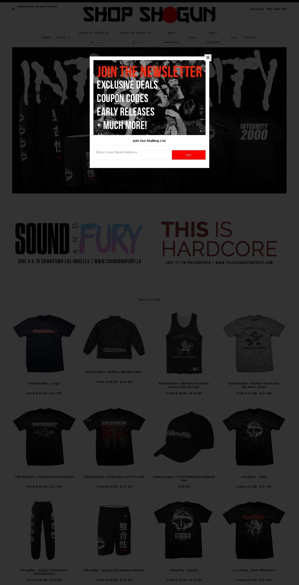 shopshogun.com shopify website screenshot