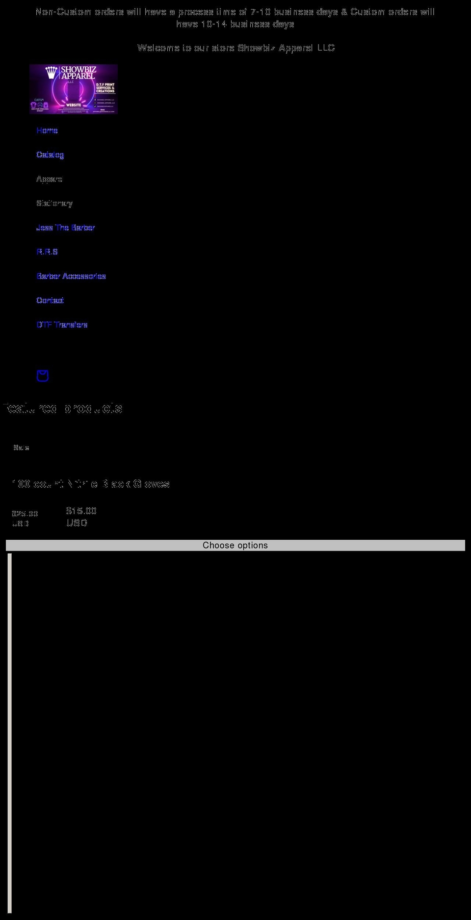 shopshowbiz.com shopify website screenshot