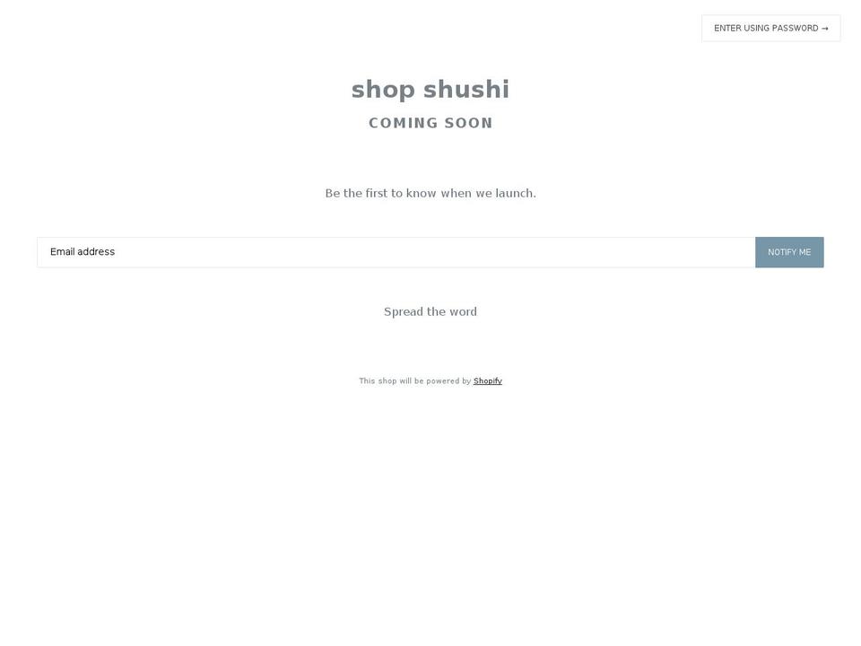 Claue Shopify theme site example shopshushi.com