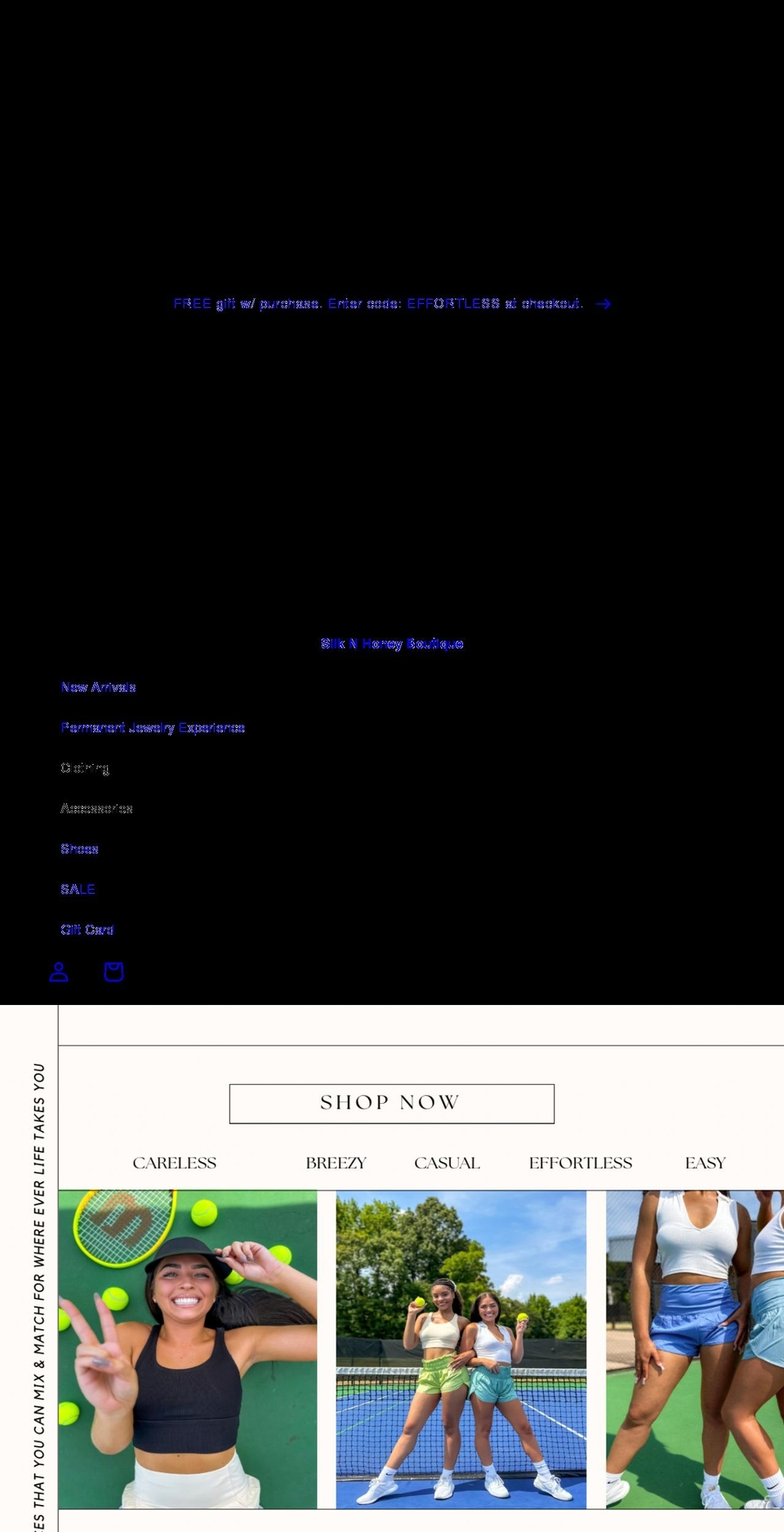 shopsilknhoney.com shopify website screenshot