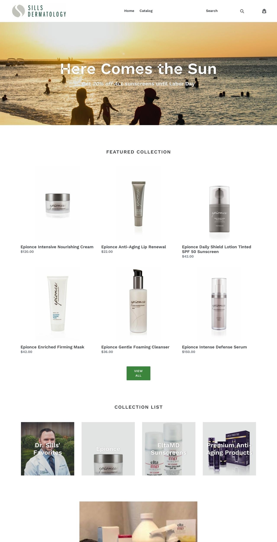 shopsillsderm.com shopify website screenshot