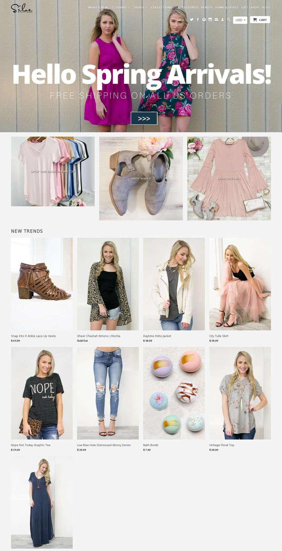 shopsiloe.com shopify website screenshot