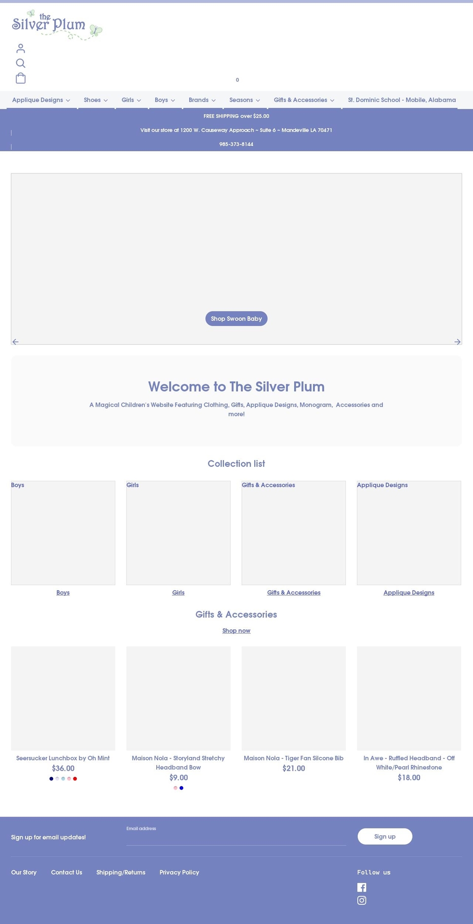 shopsilverplum.com shopify website screenshot