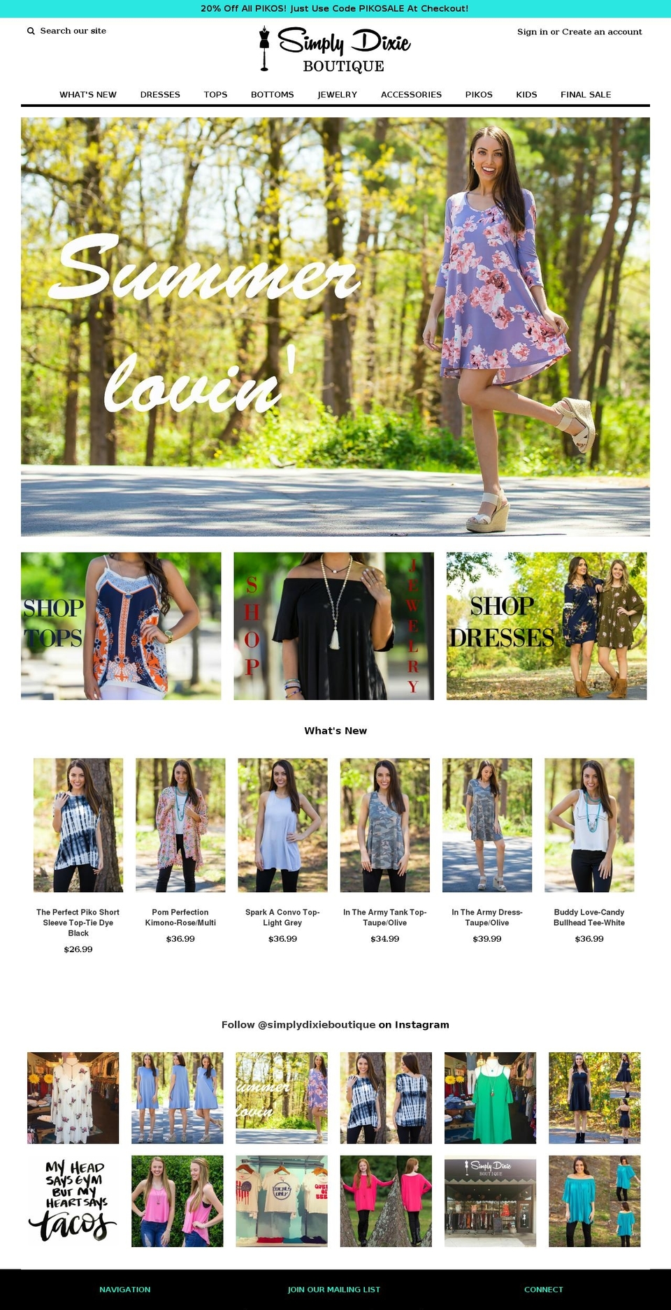 shopsimplydixie.com shopify website screenshot