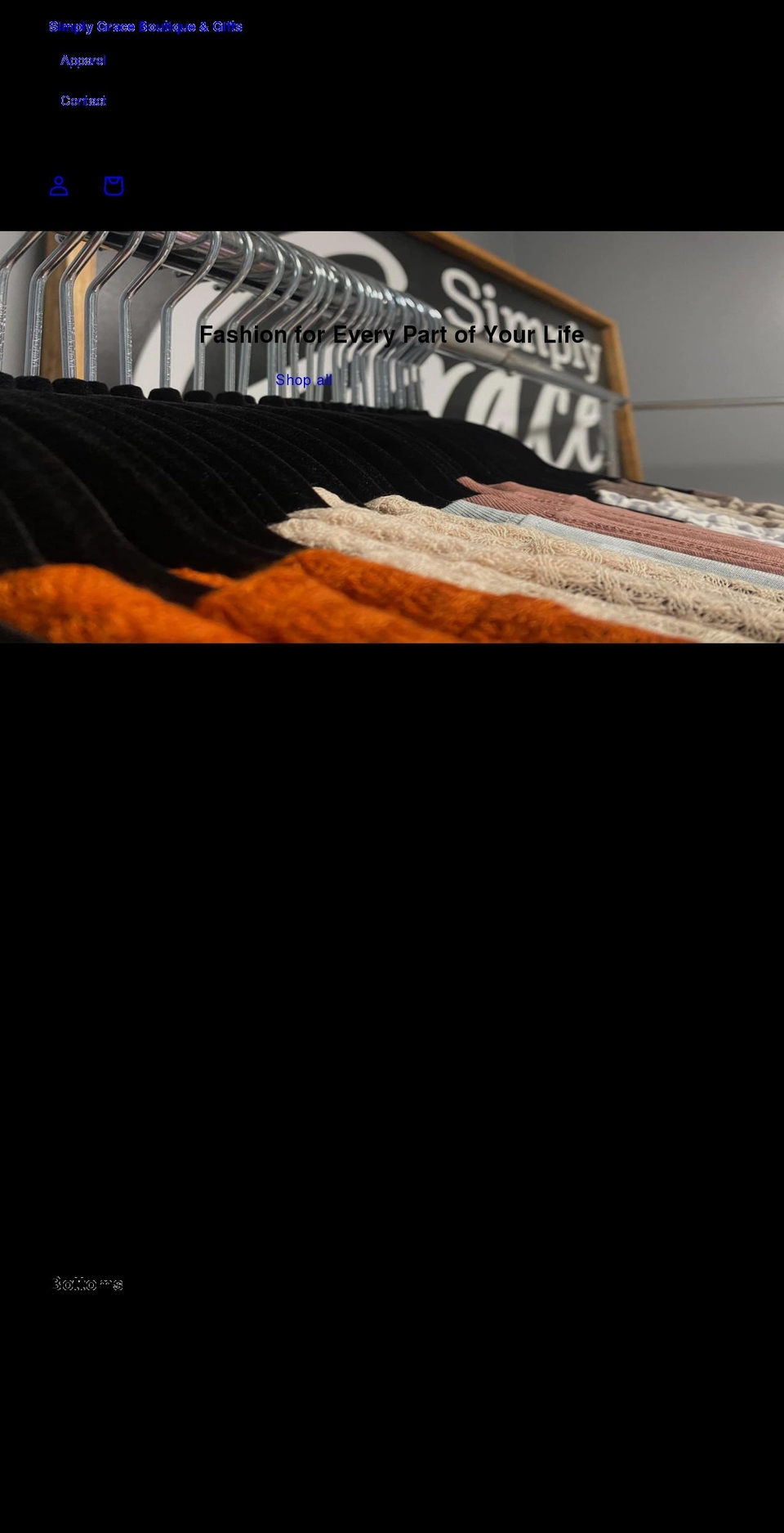 shopsimplygraceboutique.com shopify website screenshot