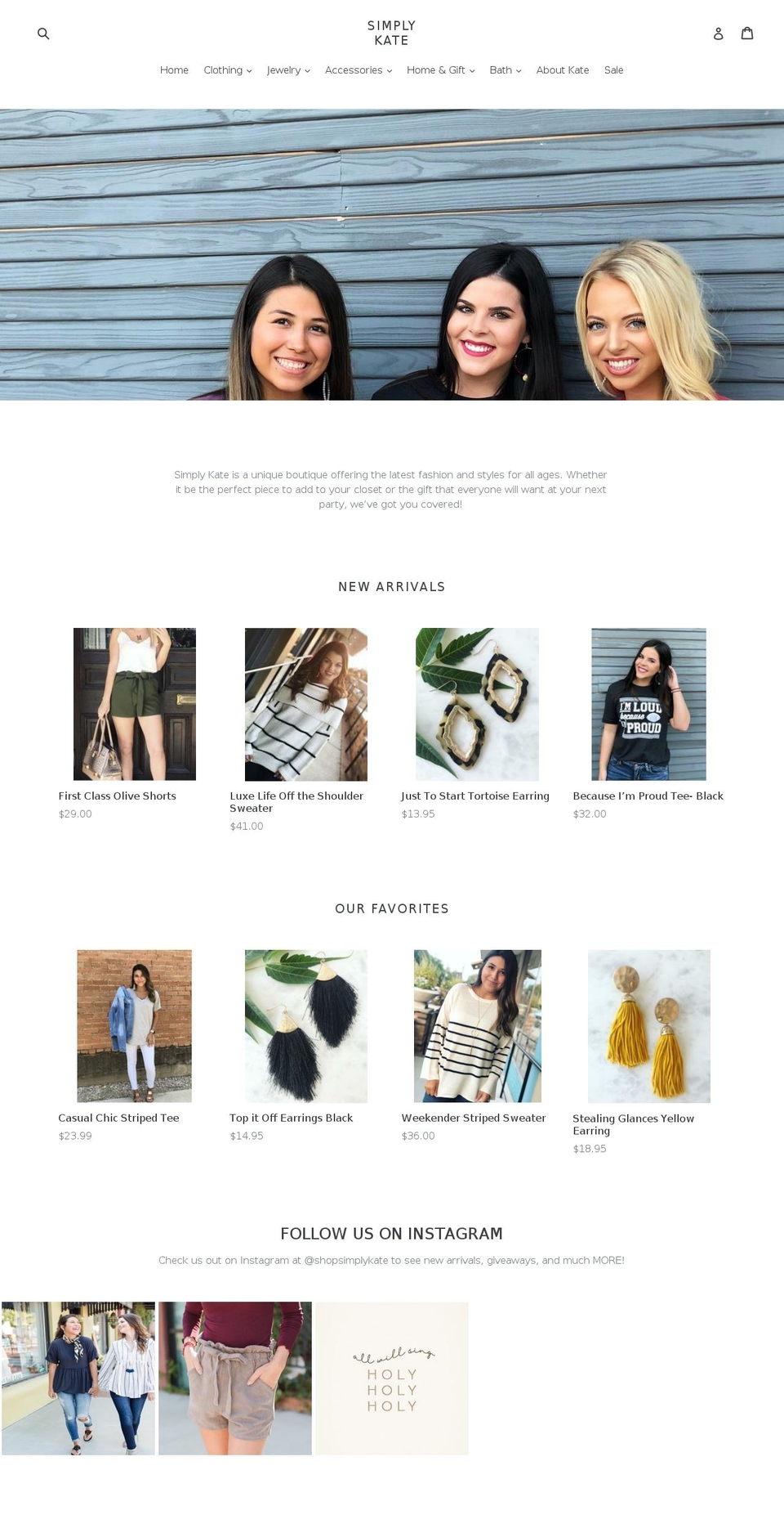 shopsimplykate.com shopify website screenshot