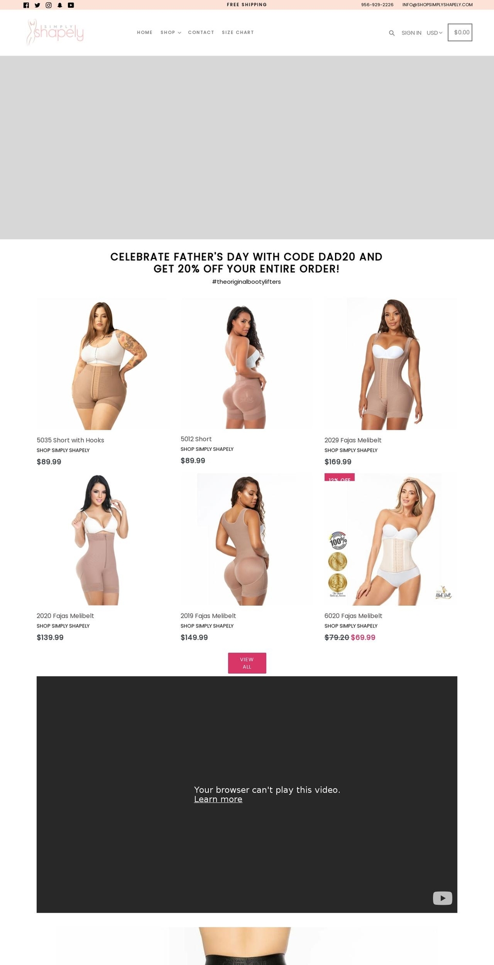 shopsimplyshapely.com shopify website screenshot