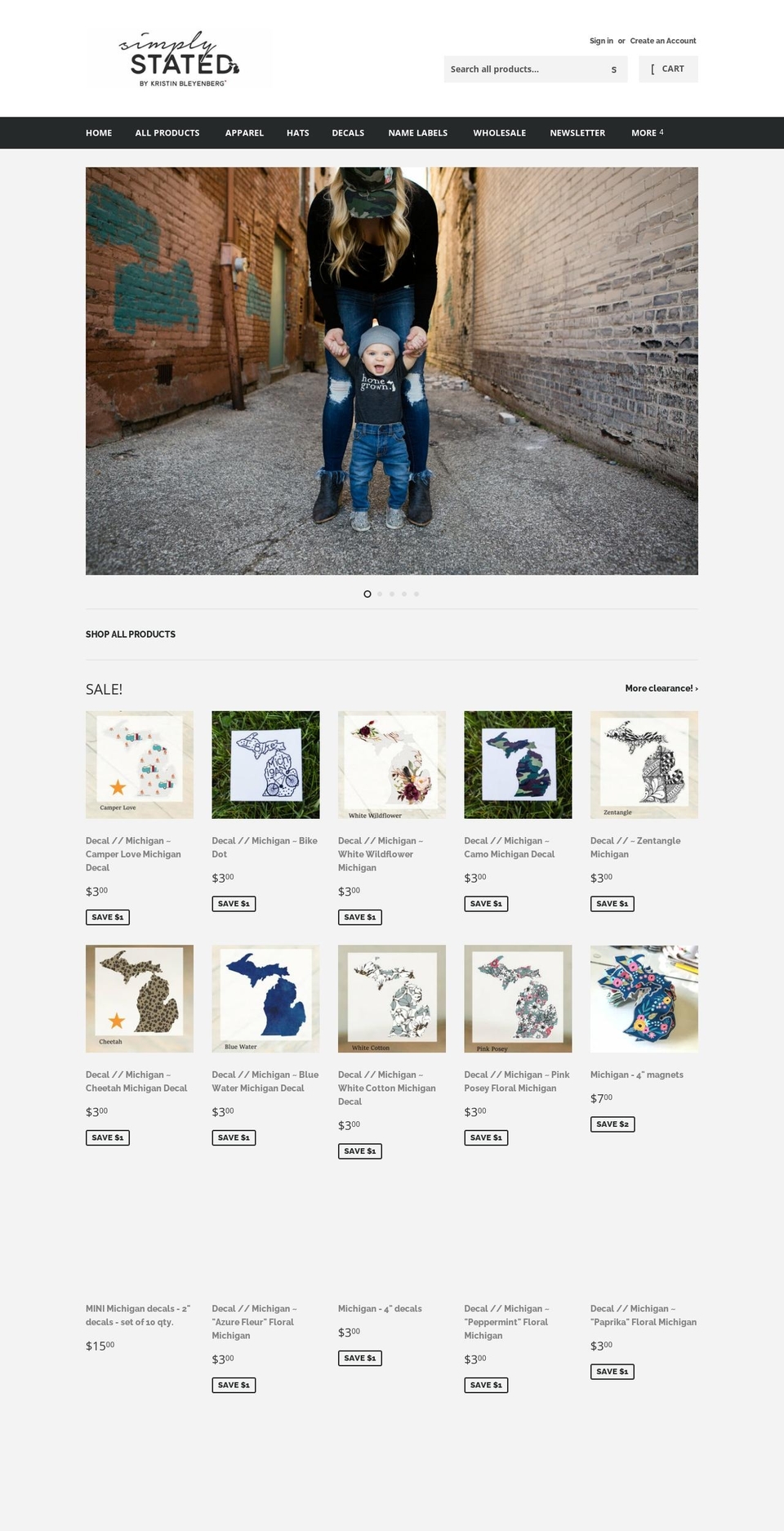 shopsimplystated.com shopify website screenshot