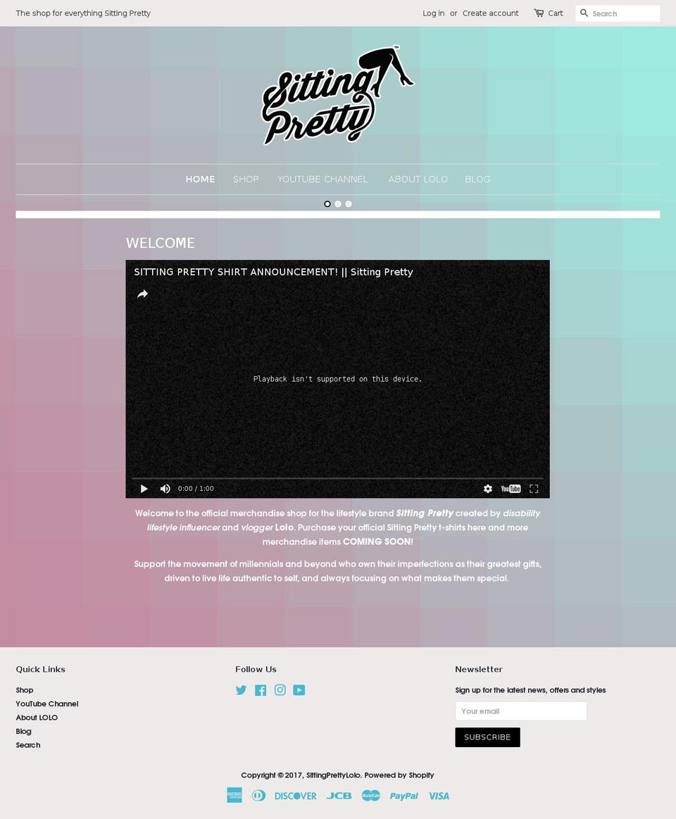 shopsittingpretty.com shopify website screenshot
