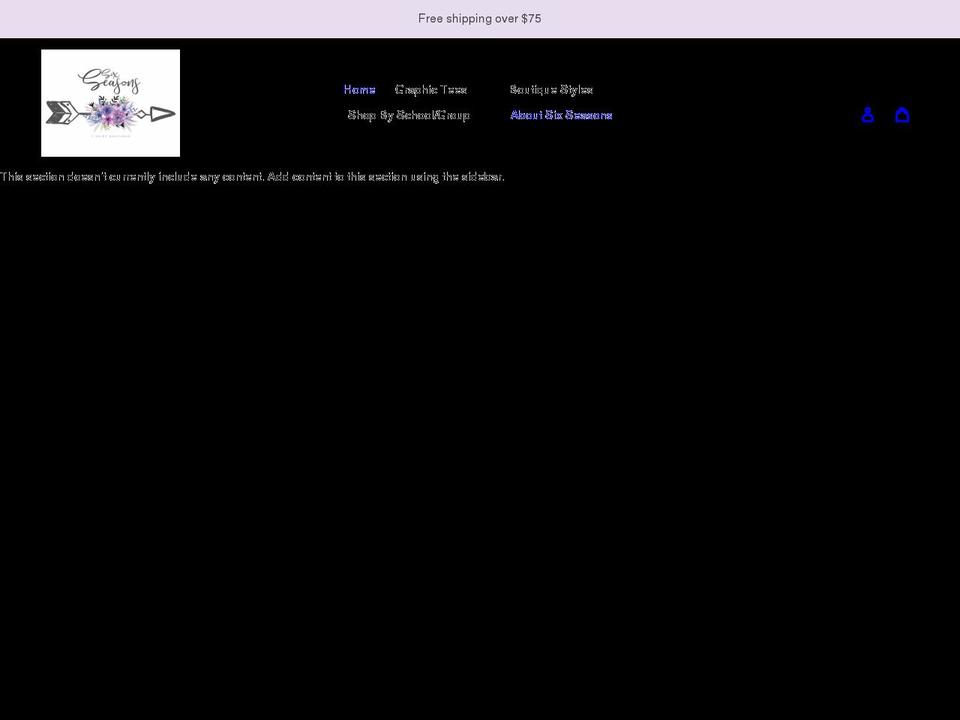 shopsixseasons.com shopify website screenshot