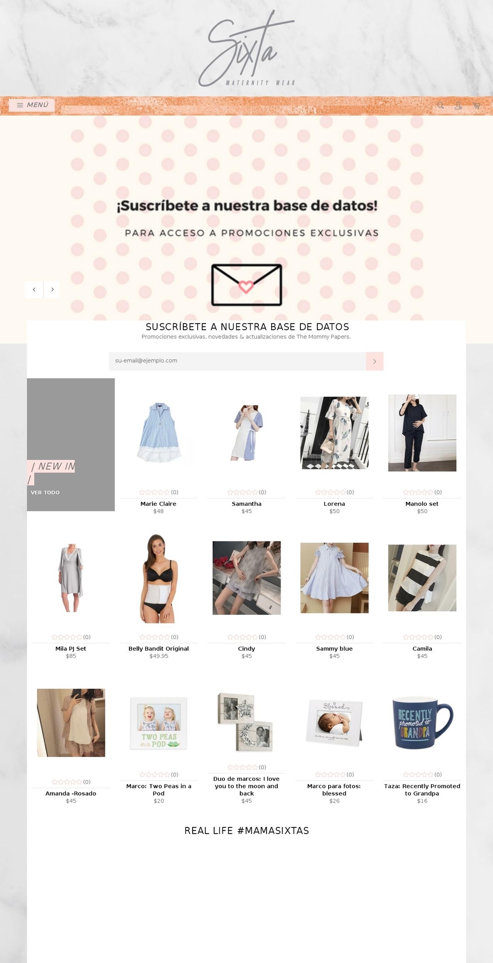 shopsixta.com — Shopify storefront screenshot