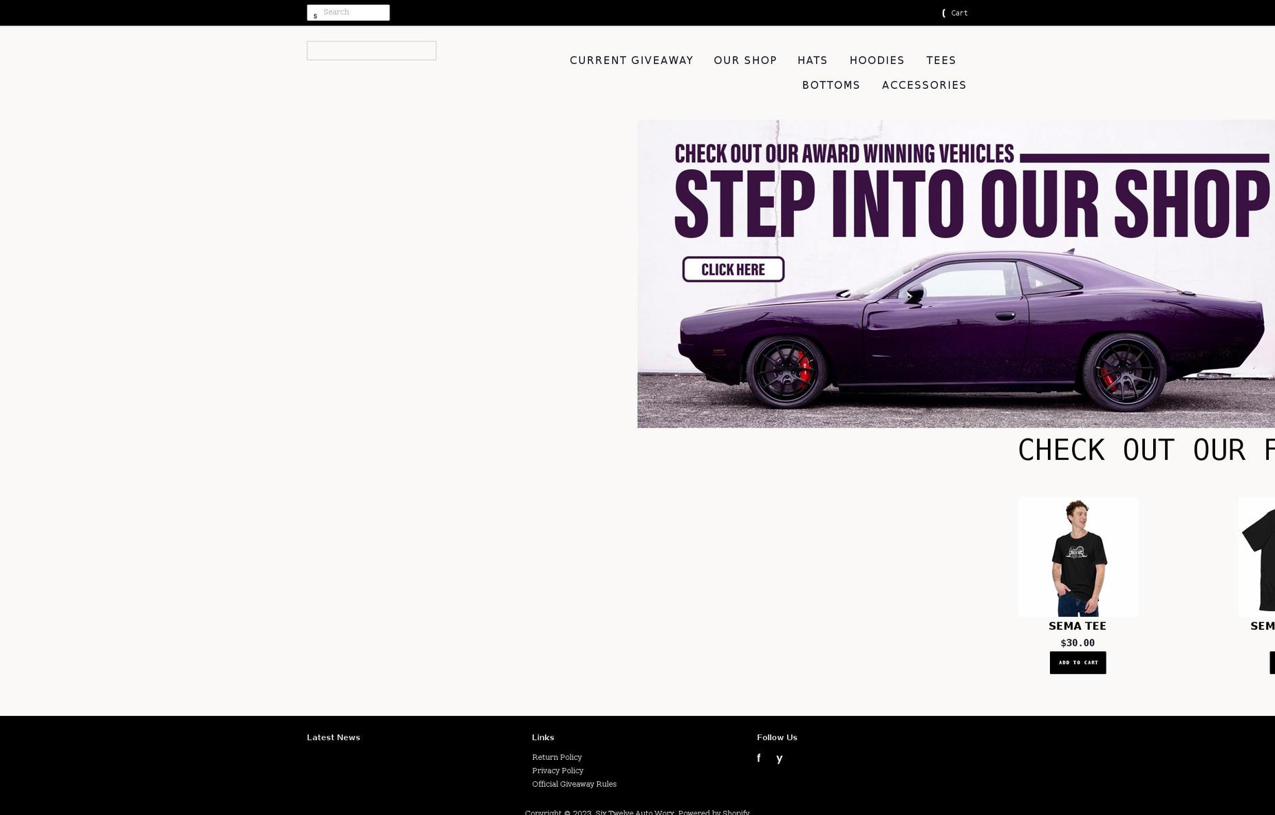 shopsixtwelveautoworx.com shopify website screenshot