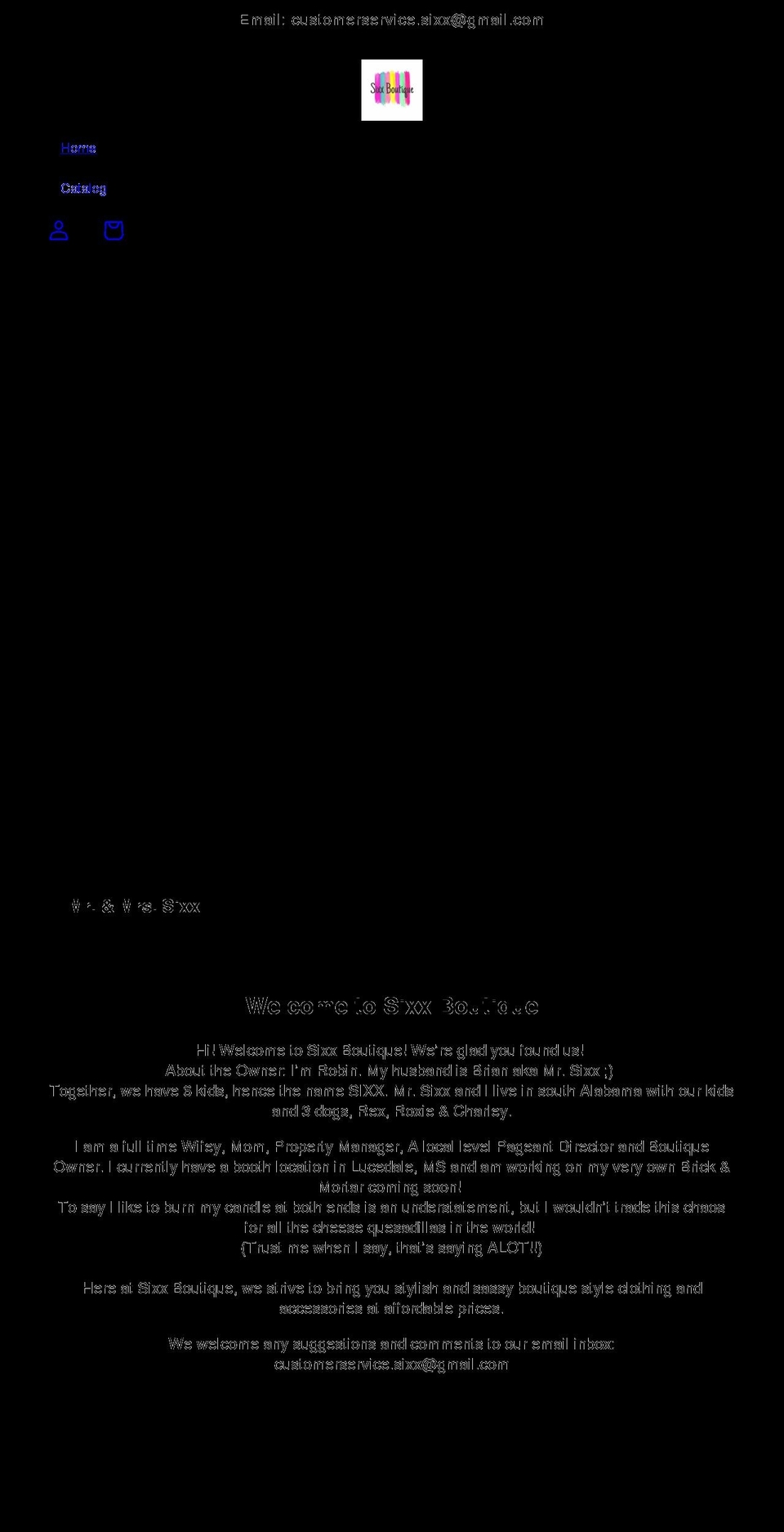 shopsixxboutique.com shopify website screenshot