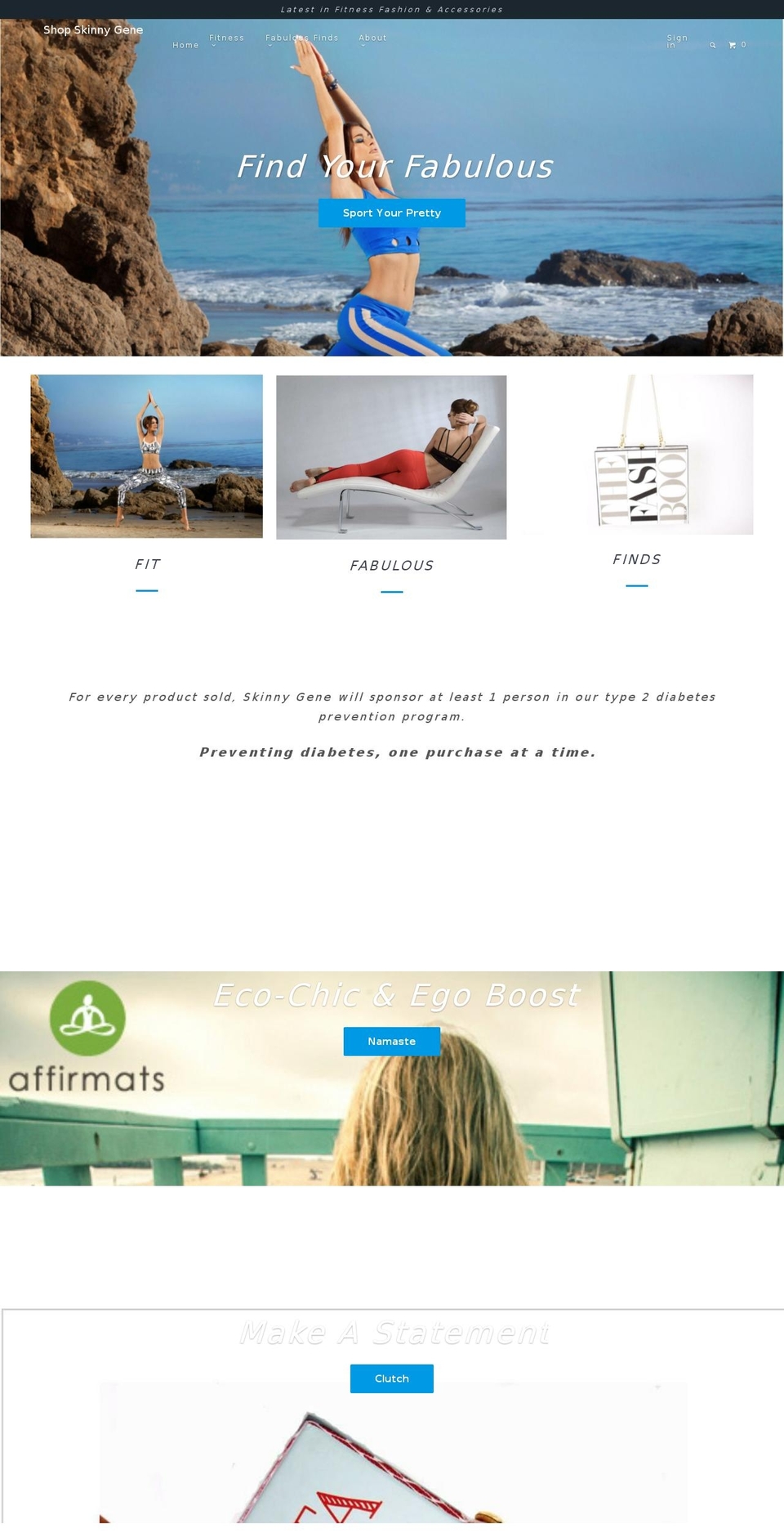 shopskinnygene.com — Shopify storefront screenshot