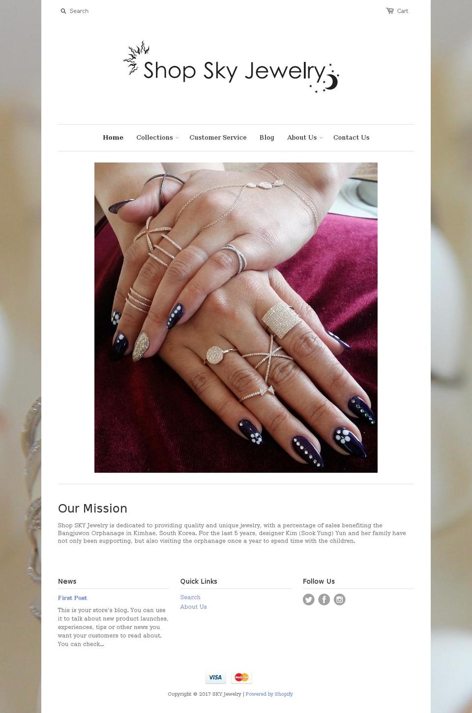 shopskyjewelry.com shopify website screenshot