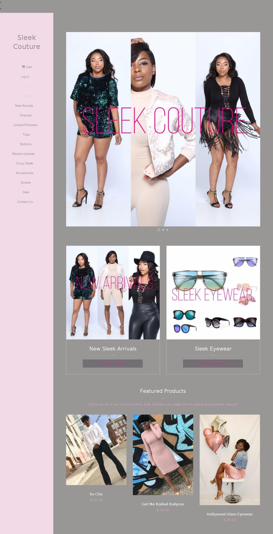 shopsleekcouture.com shopify website screenshot