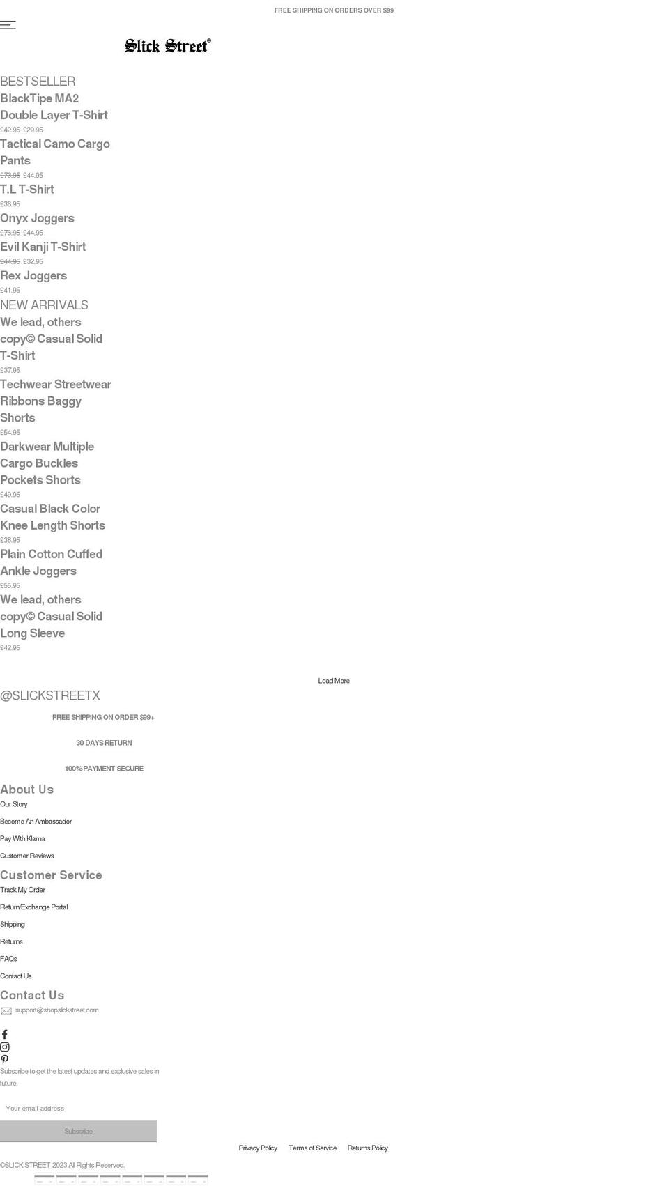 shopslickstreet.com shopify website screenshot