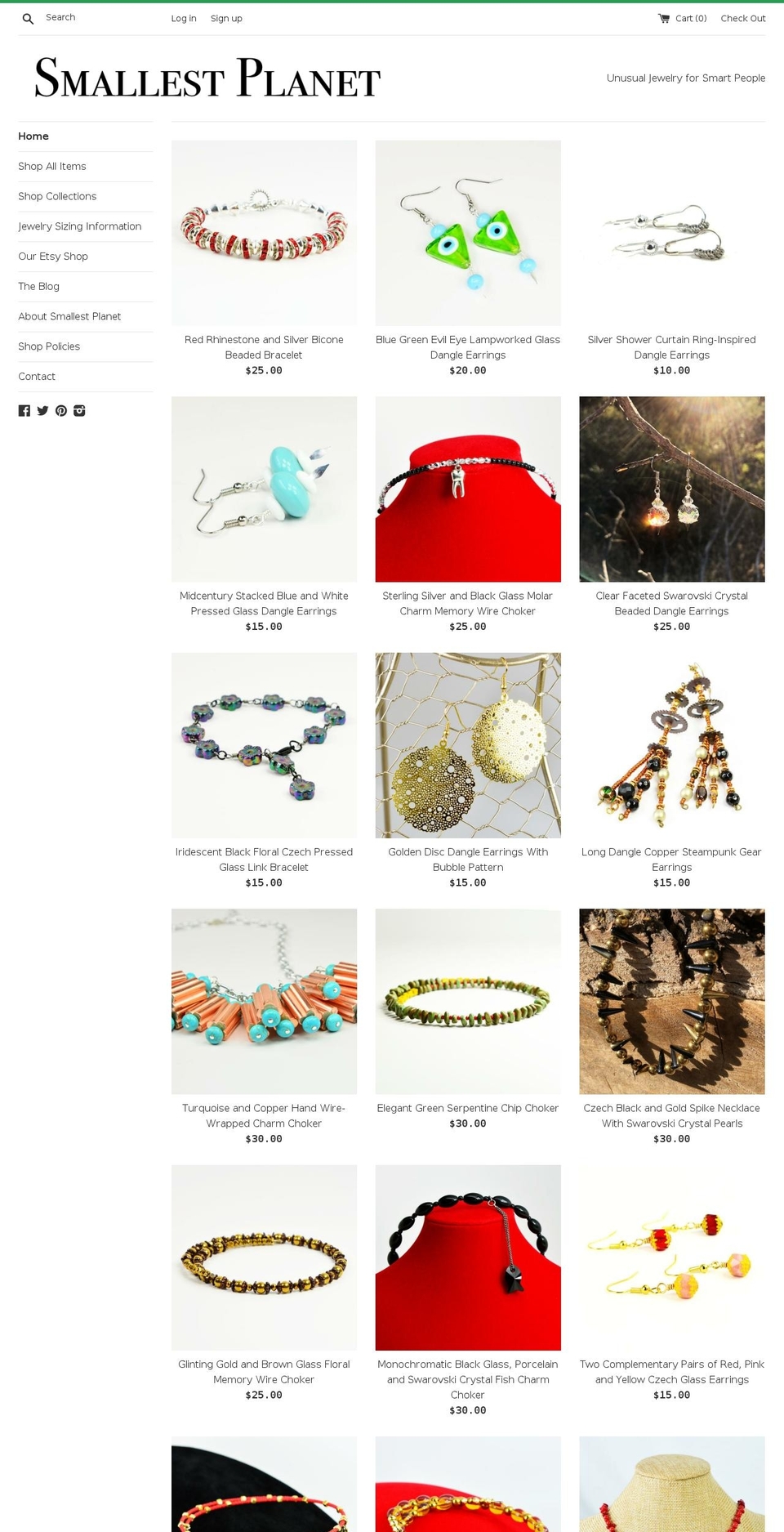 shopsmallestplanet.com shopify website screenshot