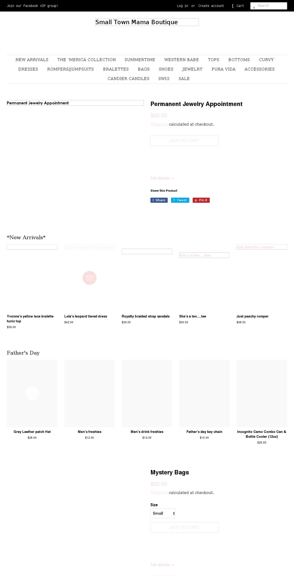 shopsmalltownmama.com shopify website screenshot