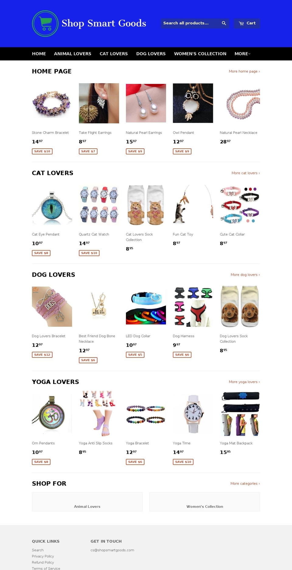 shopsmartgoods.com shopify website screenshot